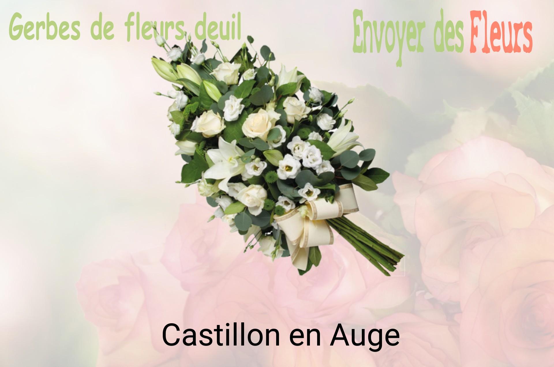 Gerbe de fleurs de deuil livrée à Castillon-en-Auge